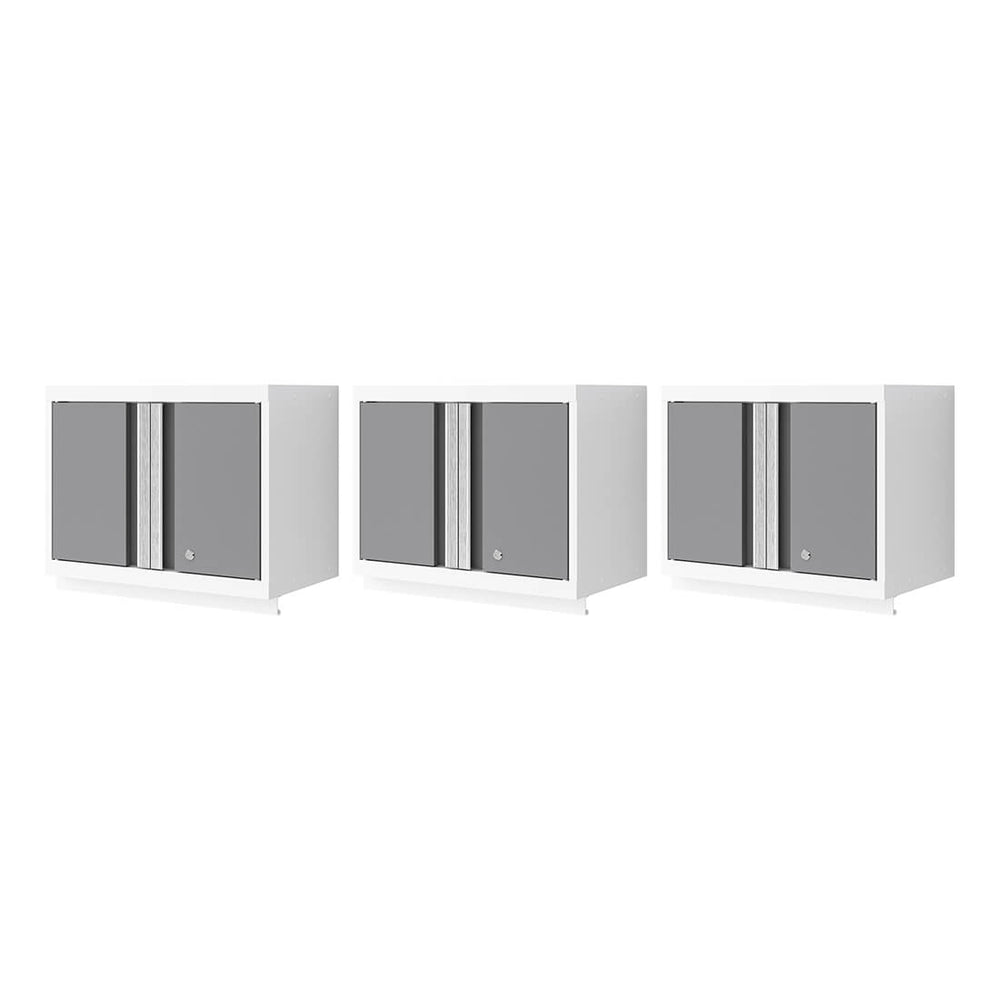 NewAge Garage Cabinets Bold XL Platinum 24-Inch Wall Cabinet (3-Pack)-35002-3-Garage Giant