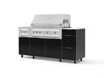 NewAge Outdoor Kitchens Outdoor Grill Island Aluminum 6-Piece Cabinet Set with Casters and 3-Drawer, Grill Cabinet, Platinum Grill, Dual Side Burner and Dekton in Aeris Countertop - (Liquid Propane) | Garage Giant 