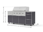 NewAge Outdoor Kitchens Outdoor Grill Island Aluminum 6-Piece Cabinet Set with Casters and 3-Drawer, Grill Cabinet, Performance Grill, Side Burner, Countertop-74874-Garage Giant 