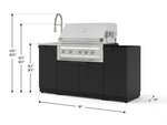 NewAge Outdoor Kitchens Outdoor Grill Island Stainless-Steel 5-Piece Cabinet Set with Sink, 1 Door, Grill Cabinet, Platinum Grill and Stainless Steel Countertop - (Natural Gas) 