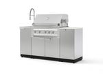 NewAge Outdoor Kitchens Outdoor Grill Island Stainless-Steel 5-Piece Cabinet Set with Sink, 1 Door, Grill Cabinet, Platinum Grill and Stainless Steel Countertop - (Natural Gas) | Garage Giant 