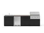 NewAge Outdoor Kitchens Stainless Steel 6-Piece Cabinet Set with Sink, Bar, Grill Cabinet, Performance Grill, Countertop and Stainless Steel Door Fridge-73809-Garage Giant 