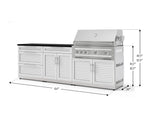 NewAge Outdoor Kitchens Stainless-Steel 5-Piece Cabinet Set with with 3-Drawer, Bar, Grill Cabinet, Platinum Grill and Countertop-73332-Garage Giant 