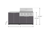 NewAge Outdoor Kitchens Aluminum 4-Piece Cabinet Set with 2 Door, Grill Cabinet, Performance Grill and Countertop-67363-Garage Giant 