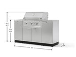 NewAge Outdoor Kitchens Outdoor Grill Island Stainless-Steel 5-Piece Cabinet Set with Sink, 1 Door, Grill Cabinet, Performance Grill and Stainless Steel Countertop-74650-Garage Giant 