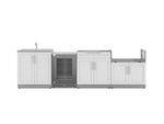 NewAge Outdoor Kitchens Stainless Steel 4-Piece Cabinet Set with Sink, Bar, Grill Cabinet and Glass Door Fridge-71503-Garage Giant 