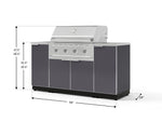 NewAge Outdoor Kitchens Outdoor Grill Island Aluminum 5-Piece Cabinet Set with Sink, 1 Door, Grill Cabinet, Performance Grill and Stainless Steel Countertop-74642-Garage Giant 