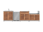 NewAge Outdoor Kitchens Stainless Steel 4-Piece Cabinet Set with Sink, Bar, Grill Cabinet and Fridge-66368-Garage Giant 
