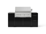 NewAge Outdoor Kitchens Outdoor Grill Island Aluminum 5-Piece Cabinet Set with Sink, 3 Drawer, Grill Cabinet, Platinum Grill and Stainless Steel Countertop - (Liquid Propane) 