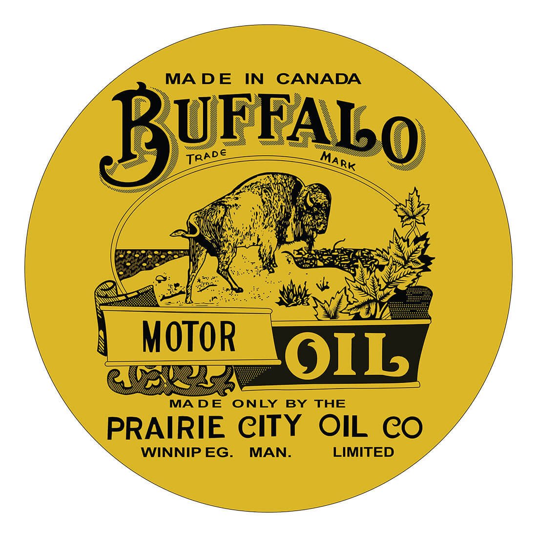 Pergl Signs PERGL Buffalo Motor Oil 36-Inch Metal Sign | Garage Giant - Garage Giant