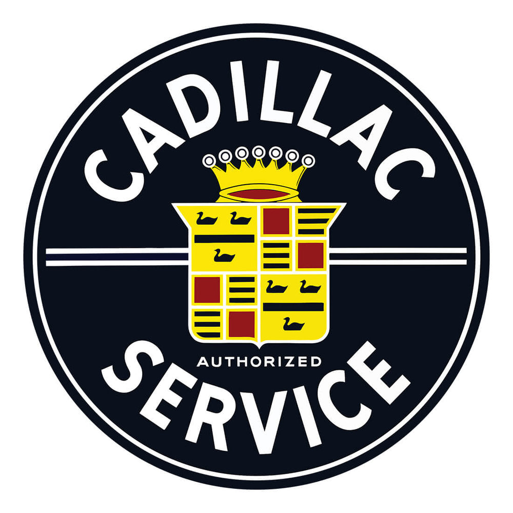 PERGL Cadillac Authorized Service 36-Inch Metal Sign-36-MS-CADS-Garage Giant