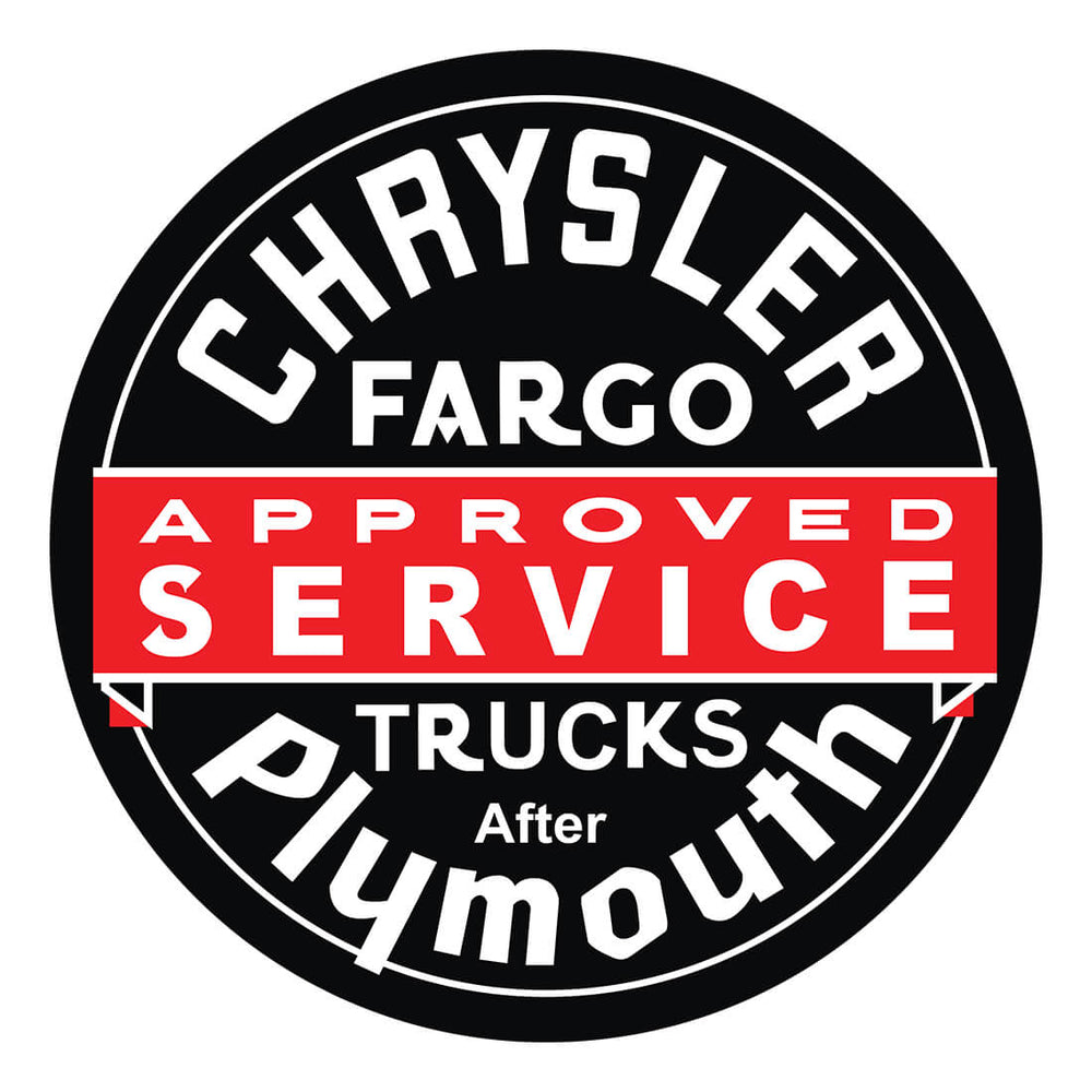 PERGL Chrysler Plymouth Approved Service 36-Inch Metal Sign-36-MS-CHR-Garage Giant
