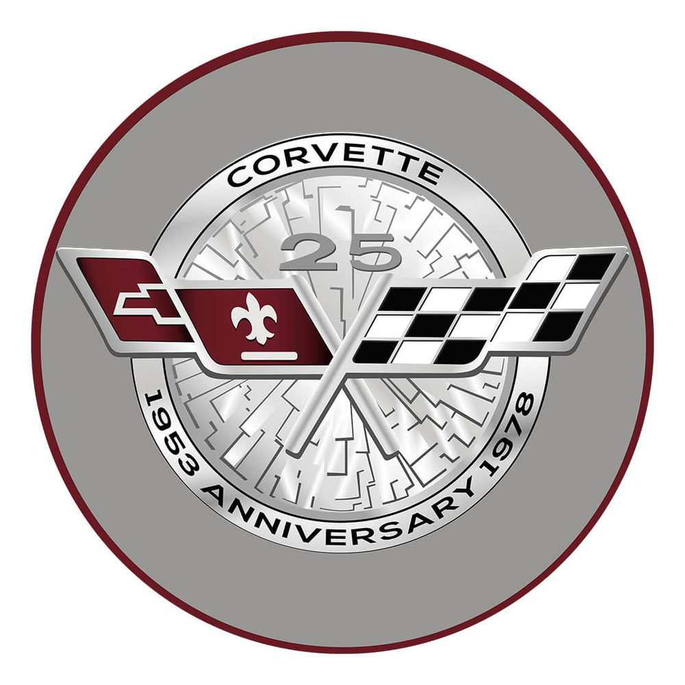 PERGL Corvette 1953 Anniversary 36-Inch Metal Sign-36-MS-COR-Garage Giant