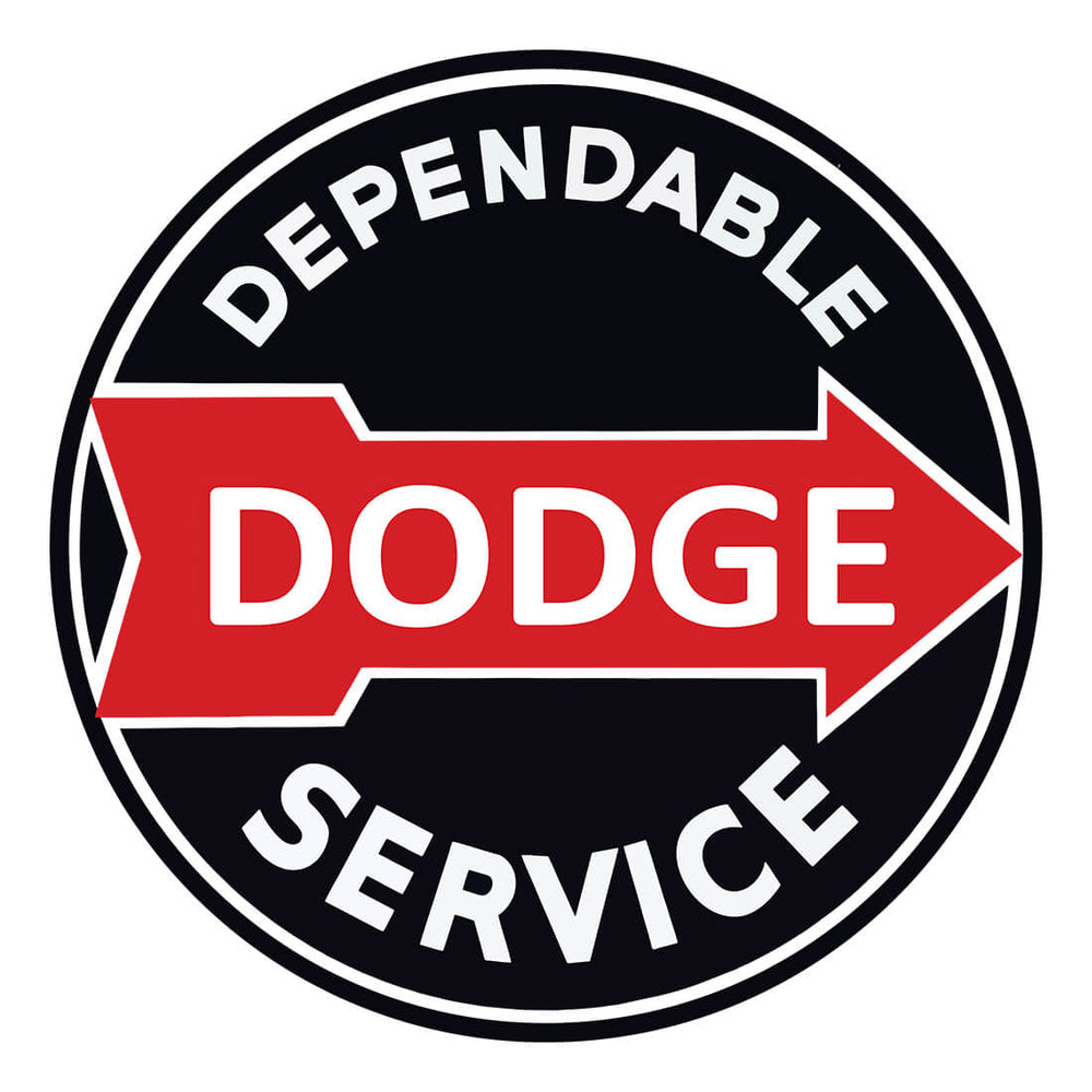 PERGL Dodge Dependable Service 36-Inch Metal Sign-36-MS-DODG-Garage Giant