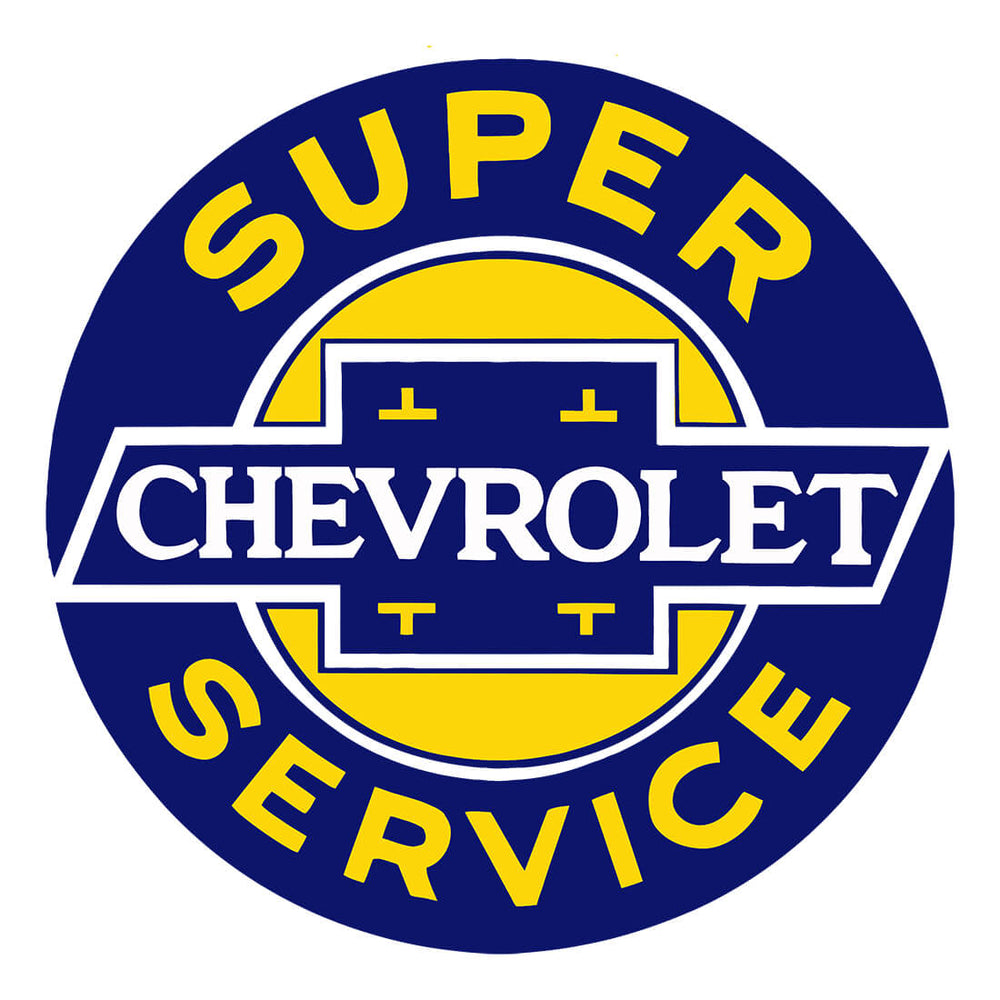 PERGL Super Chevrolet Service 36-Inch Metal Sign-36-MS-SCS-Garage Giant