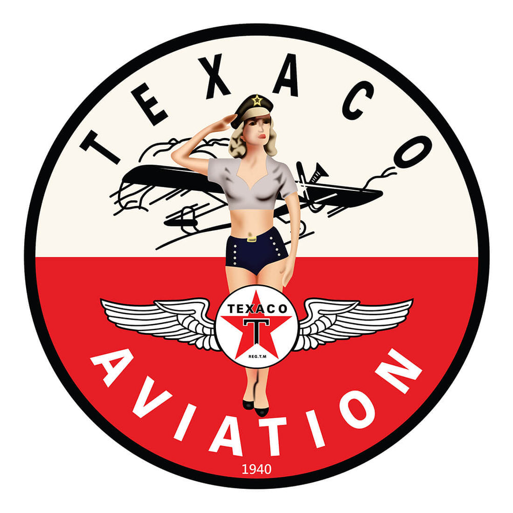PERGL Texaco Aviation 36-Inch Metal Sign-36-MS-TEXA-Garage Giant