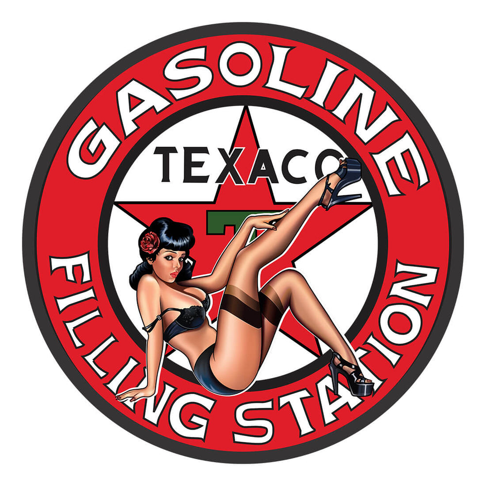 PERGL Texaco Gasoline Filling Station 36-Inch Metal Sign-36-MS-TGFS-Garage Giant
