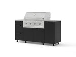 NewAge Outdoor Kitchens Outdoor Grill Island Stainless-Steel 6-Piece Cabinet Set with Casters 1 Door, 3 Drawer, Grill Cabinet, Performance Grill, Countertops | 74243 