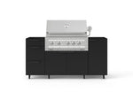 NewAge Outdoor Kitchens Outdoor Grill Island Stainless-Steel 5-Piece Cabinet Set with Casters 1 Door, 3 Drawer, Grill Cabinet and Platinum Grill - (Liquid Propane) 