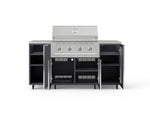 NewAge Outdoor Kitchens Outdoor Grill Island Aluminum 6-Piece Cabinet Set with Casters and 1 Door, Grill Cabinet, Performance Grill, Countertops 