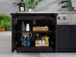 NewAge Outdoor Kitchens Stainless Steel 6-Piece Cabinet Set with Sink, Bar, Grill Cabinet, Platinum Grill, Countertop and Glass Door Fridge-73753-Garage Giant 