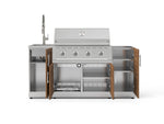 NewAge Outdoor Kitchens Outdoor Grill Island Stainless-Steel Louvered Doors 5-Piece Cabinet Set with Sink, 1 Door, Grill Cabinet, Performance Grill and Stainless Steel Countertop - (Liquid Propane) 