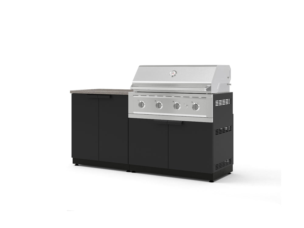 NewAge Outdoor Kitchens Stainless-Steel 4-Piece Cabinet Set with Base, Grill Cabinet, Performance Grill, and Countertop-73497-Garage Giant