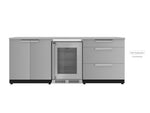 NewAge Outdoor Kitchens Stainless Steel 3-Piece Cabinet Set with 3-Drawer, 2-Door Cabinet and Fridge-67583-Garage Giant 