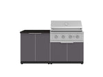 NewAge Outdoor Kitchens Aluminum 4-Piece Cabinet Set with 2 Door, Grill Cabinet, Performance Grill, and Countertop-71755-Garage Giant 