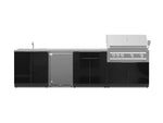 NewAge Outdoor Kitchens Aluminum 6-Piece Cabinet Set with Sink, Bar, Grill Cabinet, Platinum Grill, Countertop and Stainless Steel Door Fridge-71487-Garage Giant 