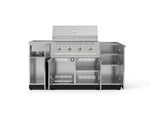 NewAge Outdoor Kitchens Outdoor Grill Island Stainless-Steel 5-Piece Cabinet Set with Sink, 1 Door, Grill Cabinet, Performance Grill and Stainless Steel Countertop - (Natural Gas) 