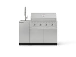NewAge Outdoor Kitchens Outdoor Grill Island Stainless-Steel 3-Piece Cabinet Set with Sink, Grill Cabinet and Performance Grill-75272-Garage Giant 