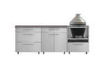 NewAge Outdoor Kitchens Stainless Steel 5-Piece Cabinet Set With Casters and 3 Drawer, Bar, Kamado, Kamado Cabinet, Countertop-72692-Garage Giant 