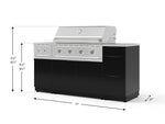 NewAge Outdoor Kitchens Outdoor Grill Island Aluminum 6-Piece Cabinet Set with 3-Drawer, Grill Cabinet, Performance Grill, Side Burner and Countertop 