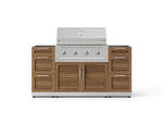 NewAge Outdoor Kitchens Outdoor Grill Island Stainless-Steel Louvered Doors 5-Piece Cabinet Set with 3 Drawers, Grill Cabinet and Performance Grill - (Liquid Propane) 