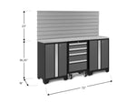 NewAge Garage Cabinets Bold Series 4-Piece Cabinet Set with Tool, Base Cabinets, Slatwall Backsplash and Worktop-63009-Garage Giant 