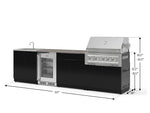 NewAge Outdoor Kitchens Aluminum 6-Piece Cabinet Set with Sink, Bar, Grill Cabinet, Platinum Grill, Countertop and Glass Door Fridge-73801-Garage Giant 