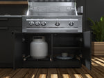 NewAge Outdoor Kitchens Stainless Steel 7-Piece Cabinet Set with 3-Drawer, Bar, Grill Cabinet, Performance Grill, Countertops, and Stainless Steel Door Fridge-71356-Garage Giant 