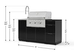 NewAge Outdoor Kitchens Outdoor Grill Island Aluminum 5-Piece Cabinet Set with Sink, 3 Drawer, Grill Cabinet, Performance Grill and Stainless Steel Countertop - (Liquid Propane) 