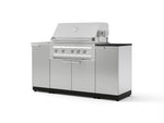 NewAge Outdoor Kitchens Outdoor Grill Island Stainless-Steel 5-Piece Cabinet Set with Sink, 1 Door, Grill Cabinet, Platinum Grill and Stainless Steel Countertop - (Liquid Propane) | Garage Giant 