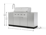 NewAge Outdoor Kitchens Outdoor Grill Island Stainless-Steel 5-Piece Cabinet Set with Sink, 1 Door, Grill Cabinet, Performance Grill and Stainless Steel Countertop-75383-Garage Giant 