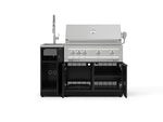 NewAge Outdoor Kitchens Outdoor Grill Island Aluminum 3-Piece Cabinet Set with Sink, Grill Cabinet, and Platinum Grill 