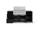 NewAge Outdoor Kitchens Outdoor Grill Island Aluminum 6-Piece Cabinet Set with Casters 1 Door, 3 Drawer, Grill Cabinet, Performance Grill, Countertops 