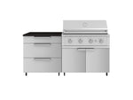 NewAge Outdoor Kitchens Stainless Steel 4-Piece Cabinet Set with Casters and 3 Drawer, Grill Cabinet, Performance Grill, Countertop-72140-Garage Giant 