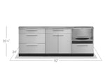 NewAge Outdoor Kitchens Stainless Steel 3-Piece Cabinet Set with 3-Drawer, 2-Door Drawer and Kamado Cabinet-66787-Garage Giant 