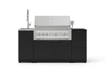NewAge Outdoor Kitchens Outdoor Grill Island Stainless-Steel 5-Piece Cabinet Set with Sink, 3 Drawer, Grill Cabinet, Platinum Grill and Stainless Steel Countertop - (Natural Gas) 