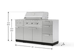 NewAge Outdoor Kitchens Outdoor Grill Island Stainless-Steel 6-Piece Cabinet Set with 3-Drawer, Grill Cabinet, Performance Grill, Side Burner and Countertop-74581-Garage Giant 