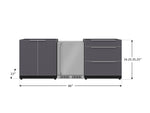 NewAge Outdoor Kitchens Aluminum 3-Piece Cabinet Set with 3-Drawer, 2-Door Cabinet and Fridge-67577-Garage Giant 