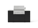NewAge Outdoor Kitchens Outdoor Grill Island Stainless-Steel 5-Piece Cabinet Set with Sink, 1 Door, Grill Cabinet, Platinum Grill and Stainless Steel Countertop - (Liquid Propane) 