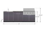 NewAge Outdoor Kitchens Aluminum 5-Piece Cabinet Set with Bar, Grill, Sink Cabinet, Performance Grill, and Countertop-71271-Garage Giant 